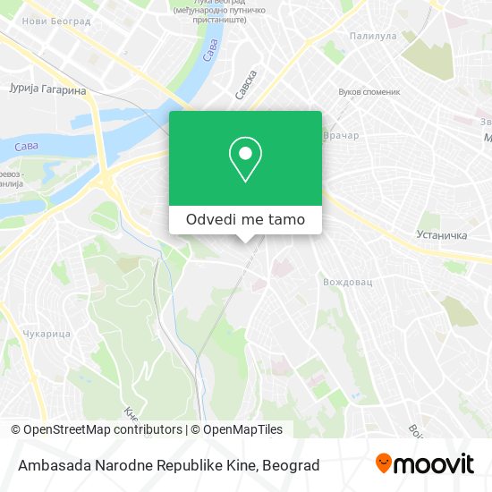 Ambasada Narodne Republike Kine mapa