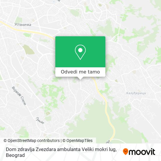 Dom zdravlja Zvezdara ambulanta Veliki mokri lug mapa