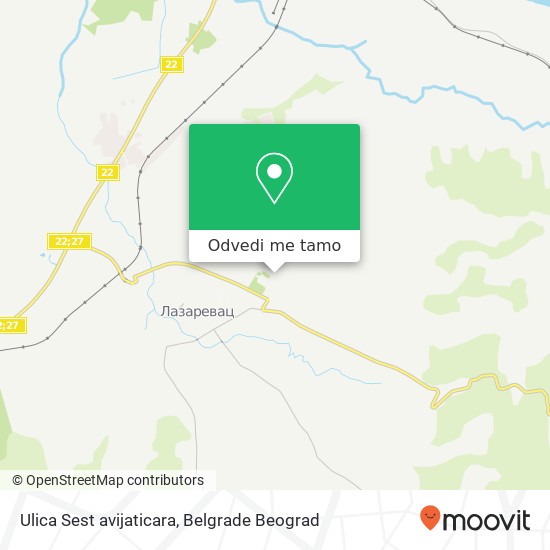 Ulica Sest avijaticara mapa