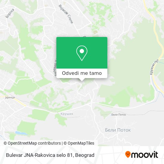 Bulevar JNA-Rakovica selo 81 mapa