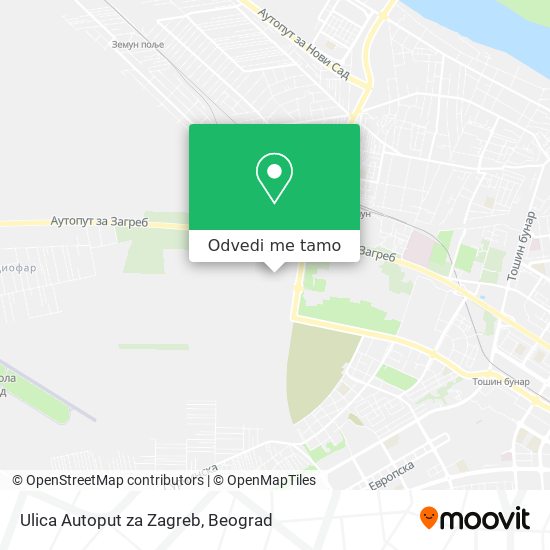 Ulica Autoput za Zagreb mapa