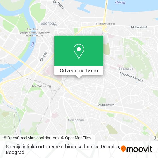 Specijalisticka ortopedsko-hirurska bolnica Decedra mapa