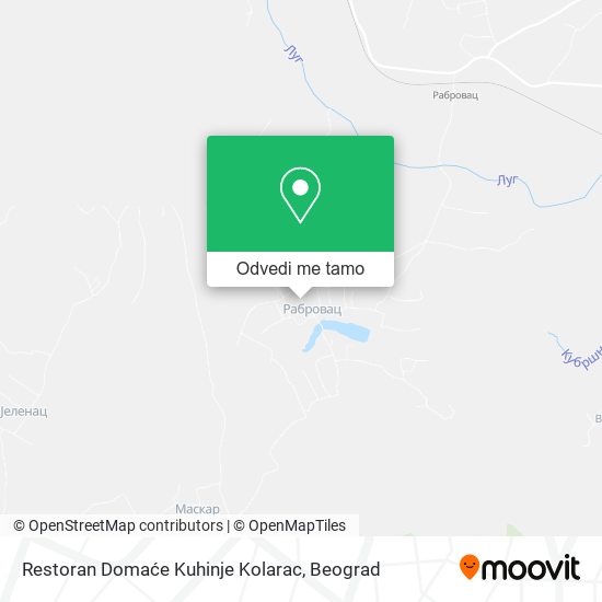 Restoran Domaće Kuhinje Kolarac mapa