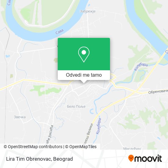 Lira Tim Obrenovac mapa