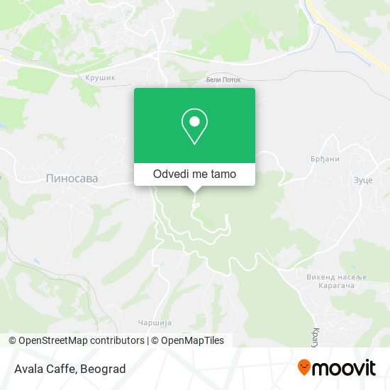 Avala Caffe mapa