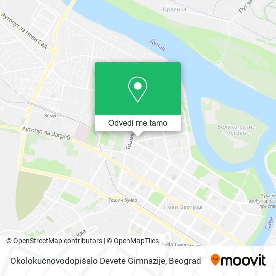 Okolokućnovodopišalo Devete Gimnazije mapa