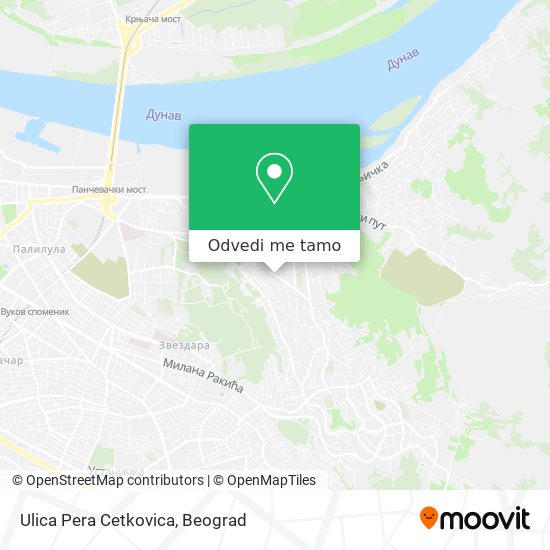 Ulica Pera Cetkovica mapa