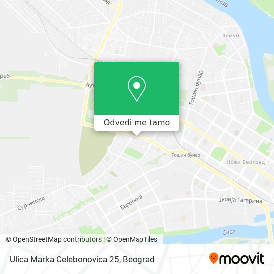 Ulica Marka Celebonovica 25 mapa