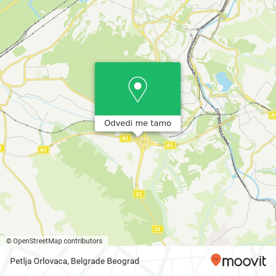 Petlja Orlovaca mapa