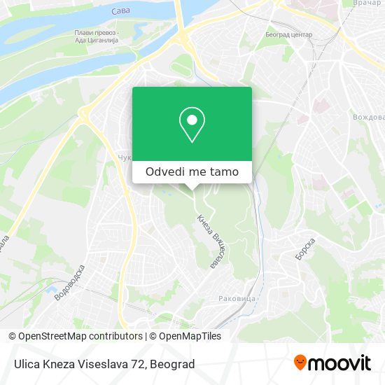 Ulica Kneza Viseslava 72 mapa