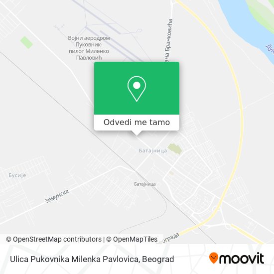 Ulica Pukovnika Milenka Pavlovica mapa