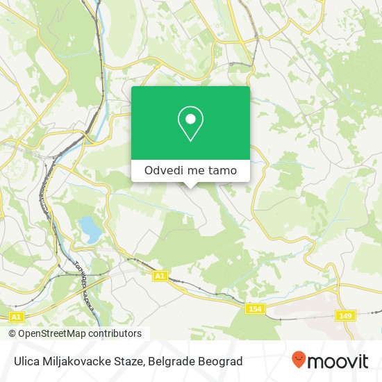 Ulica Miljakovacke Staze mapa