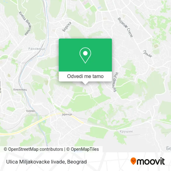 Ulica Miljakovacke livade mapa