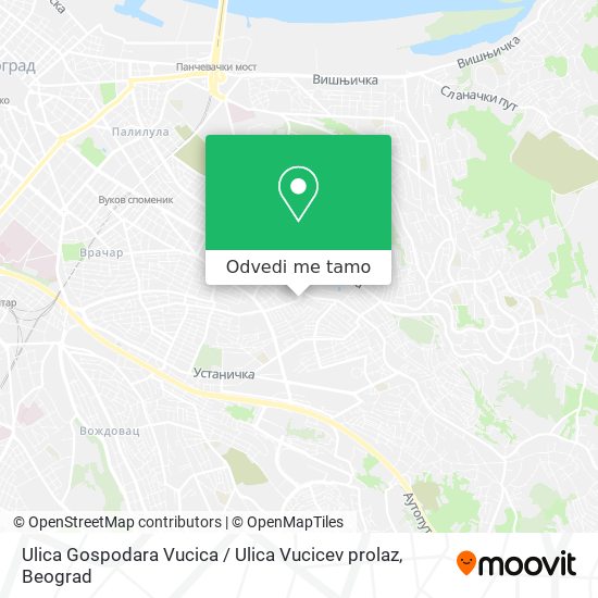 Ulica Gospodara Vucica / Ulica Vucicev prolaz mapa