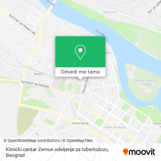 Klinicki centar Zemun odeljenje za tuberkulozu mapa