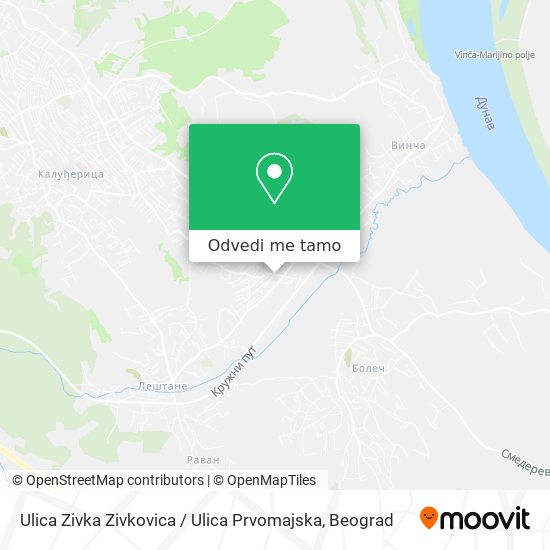 Ulica Zivka Zivkovica / Ulica Prvomajska mapa