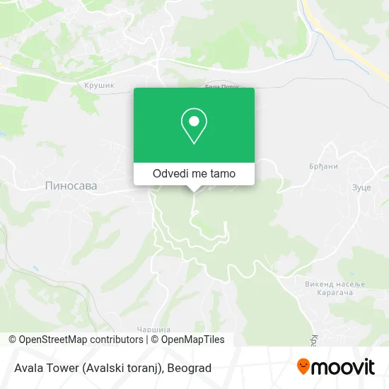 Avala Tower (Avalski toranj) mapa