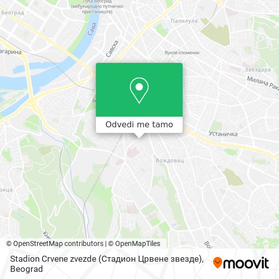 Stadion Crvene zvezde (Стадион Црвене звезде) mapa