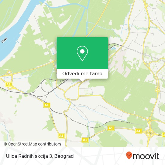 Ulica Radnih akcija 3 mapa