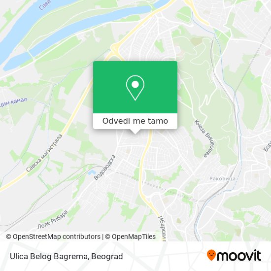 Ulica Belog Bagrema mapa