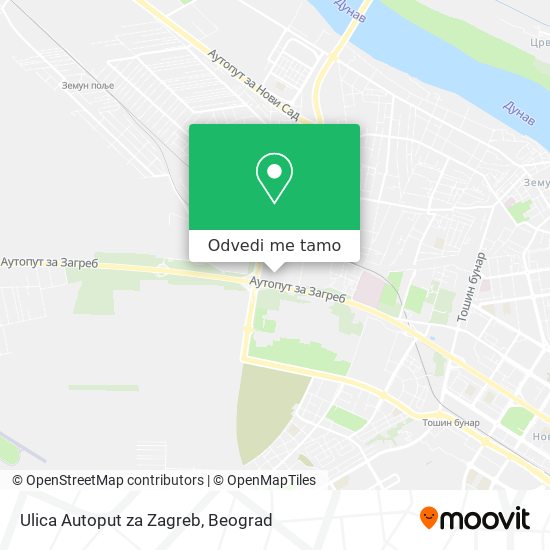 Ulica Autoput za Zagreb mapa