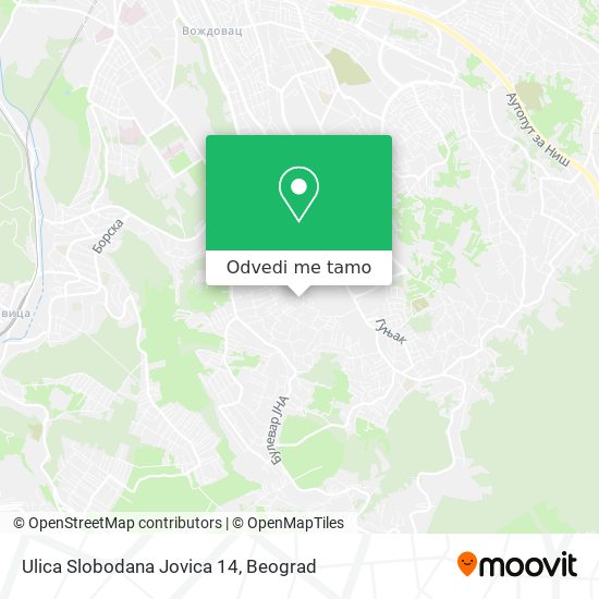 Ulica Slobodana Jovica 14 mapa