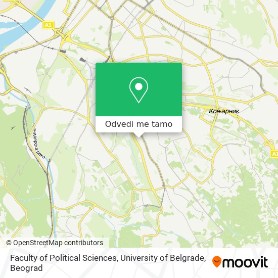 Faculty of Political Sciences, University of Belgrade mapa