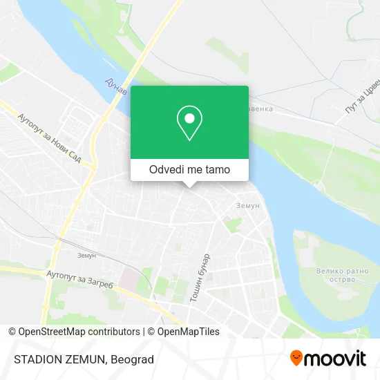 STADION ZEMUN mapa