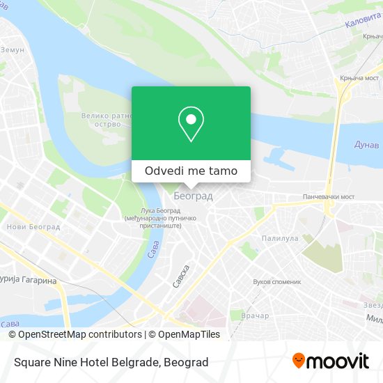 Square Nine Hotel Belgrade mapa