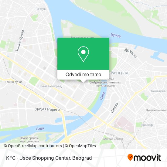 KFC - Usce Shopping Centar mapa