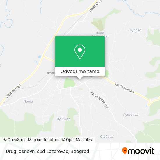 Drugi osnovni sud Lazarevac mapa