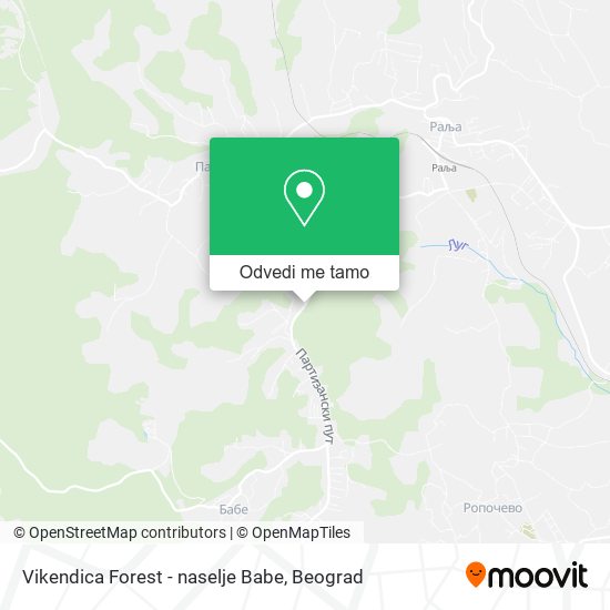 Vikendica Forest - naselje Babe mapa