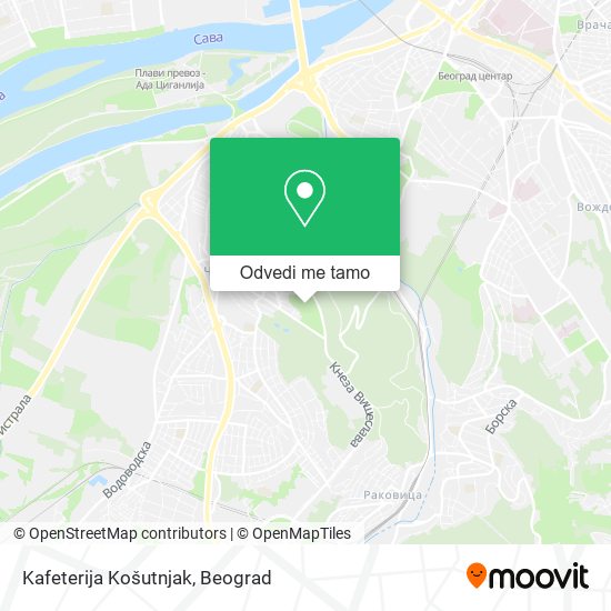 Kafeterija Košutnjak mapa