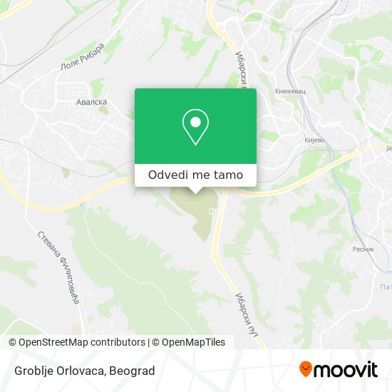 Groblje Orlovaca mapa