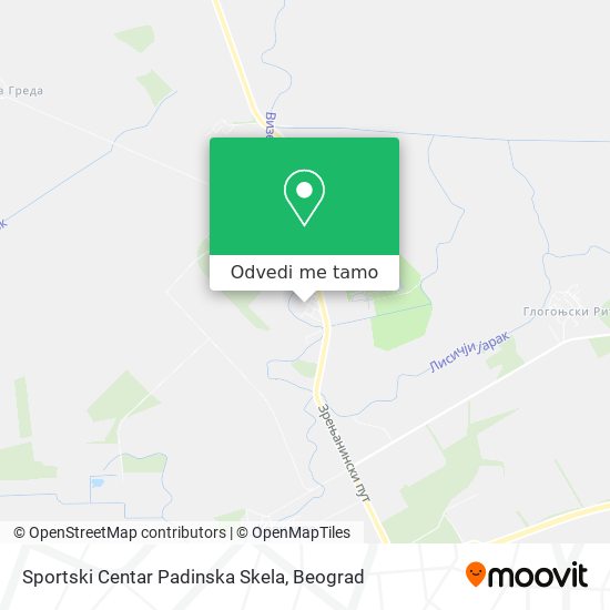 Sportski Centar Padinska Skela mapa