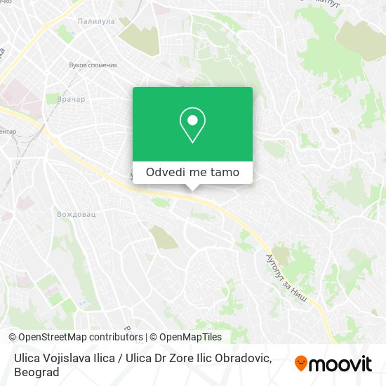 Ulica Vojislava Ilica / Ulica Dr Zore Ilic Obradovic mapa