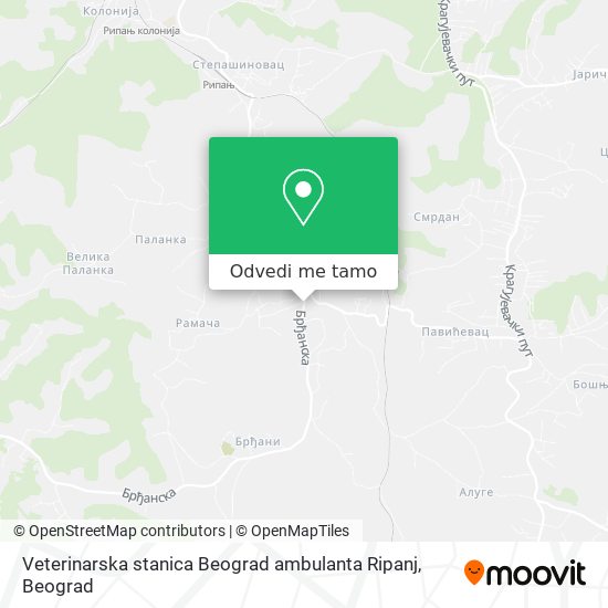 Veterinarska stanica Beograd ambulanta Ripanj mapa