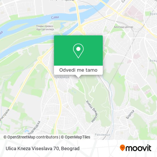 Ulica Kneza Viseslava 70 mapa