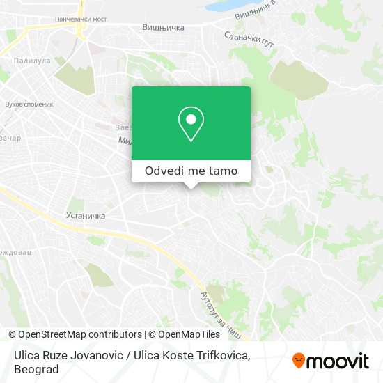 Ulica Ruze Jovanovic / Ulica Koste Trifkovica mapa