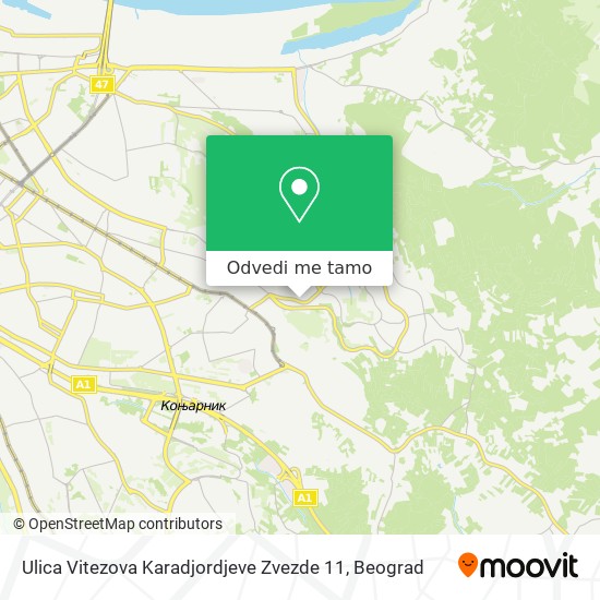 Ulica Vitezova Karadjordjeve Zvezde 11 mapa