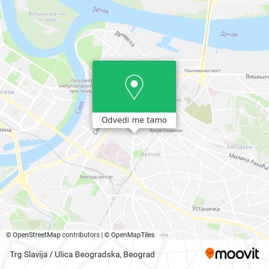 Trg Slavija / Ulica Beogradska mapa