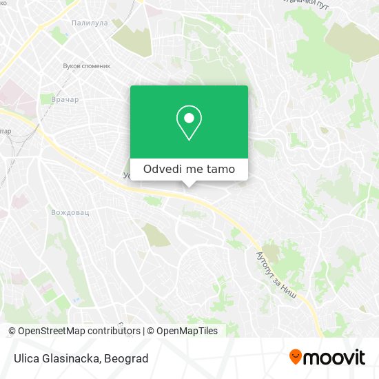 Ulica Glasinacka mapa