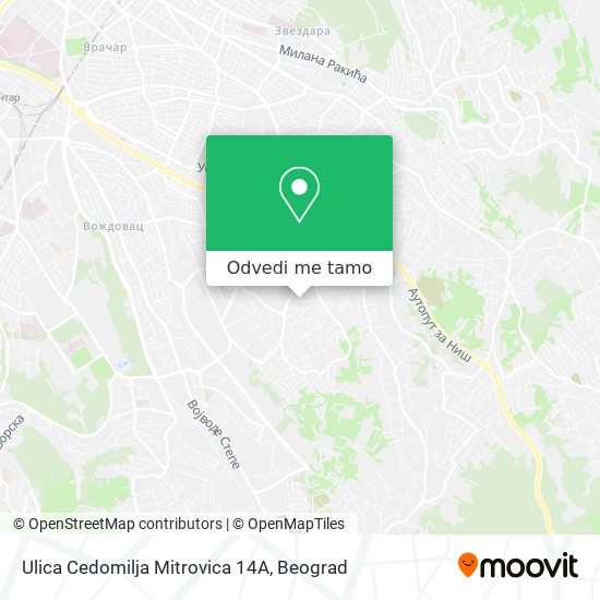 Ulica Cedomilja Mitrovica 14A mapa