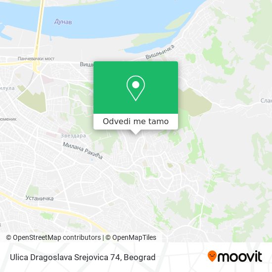 Ulica Dragoslava Srejovica 74 mapa