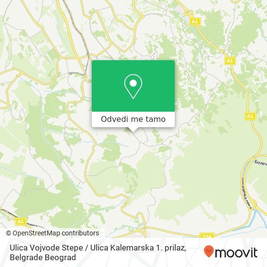 Ulica Vojvode Stepe / Ulica Kalemarska 1. prilaz mapa