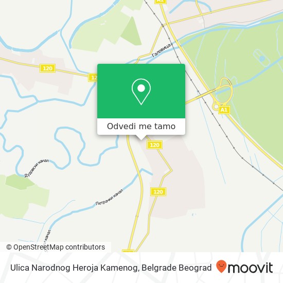 Ulica Narodnog Heroja Kamenog mapa