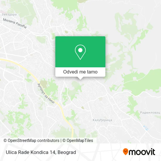 Ulica Rade Kondica 14 mapa