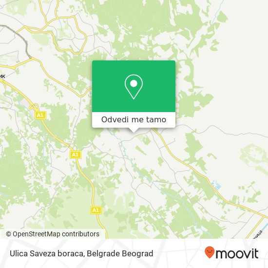 Ulica Saveza boraca mapa