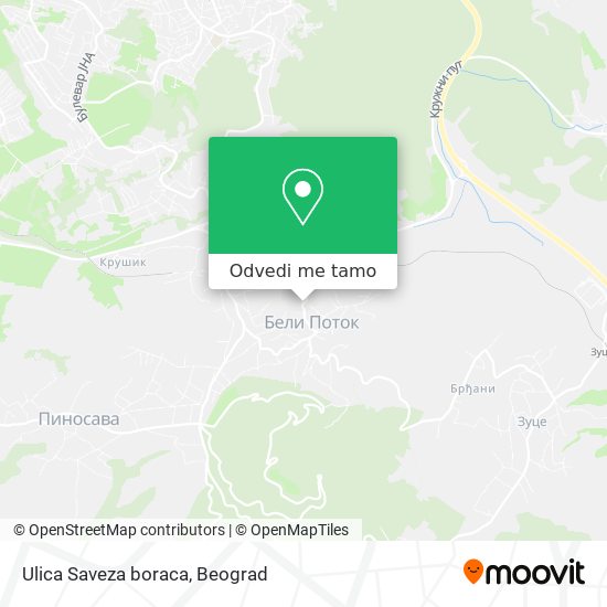 Ulica Saveza boraca mapa