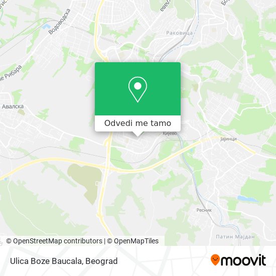 Ulica Boze Baucala mapa